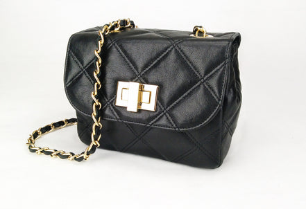 Leather crossbody bag in Black Colour - Jelyne Black