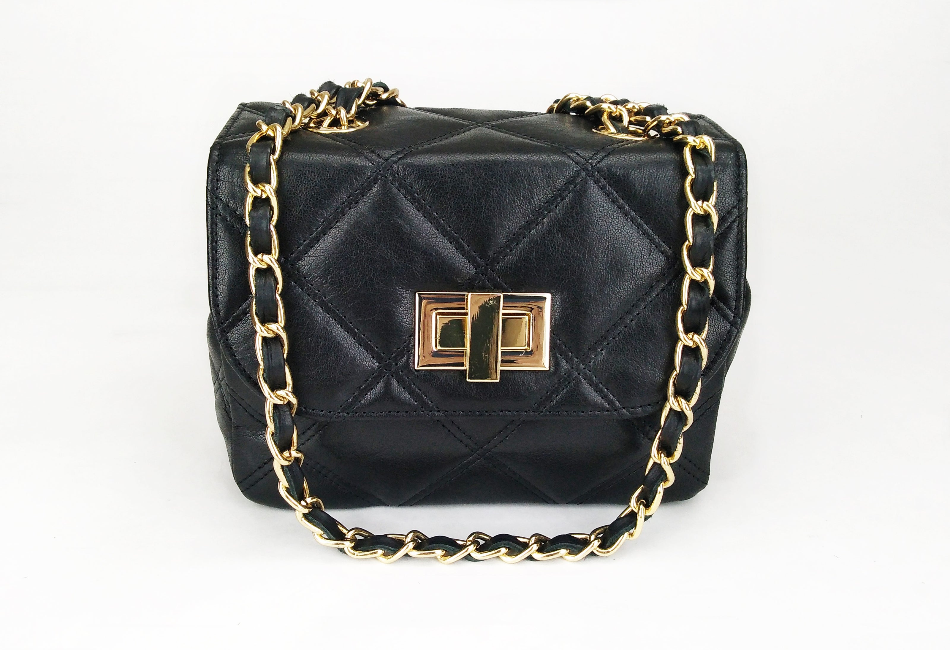 Leather crossbody bag in Black Colour - Jelyne Black