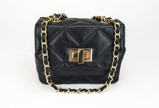Leather crossbody bag in Black Colour - Jelyne Black