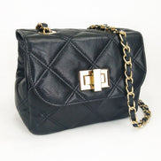 Leather crossbody bag in Black Colour - Jelyne Black