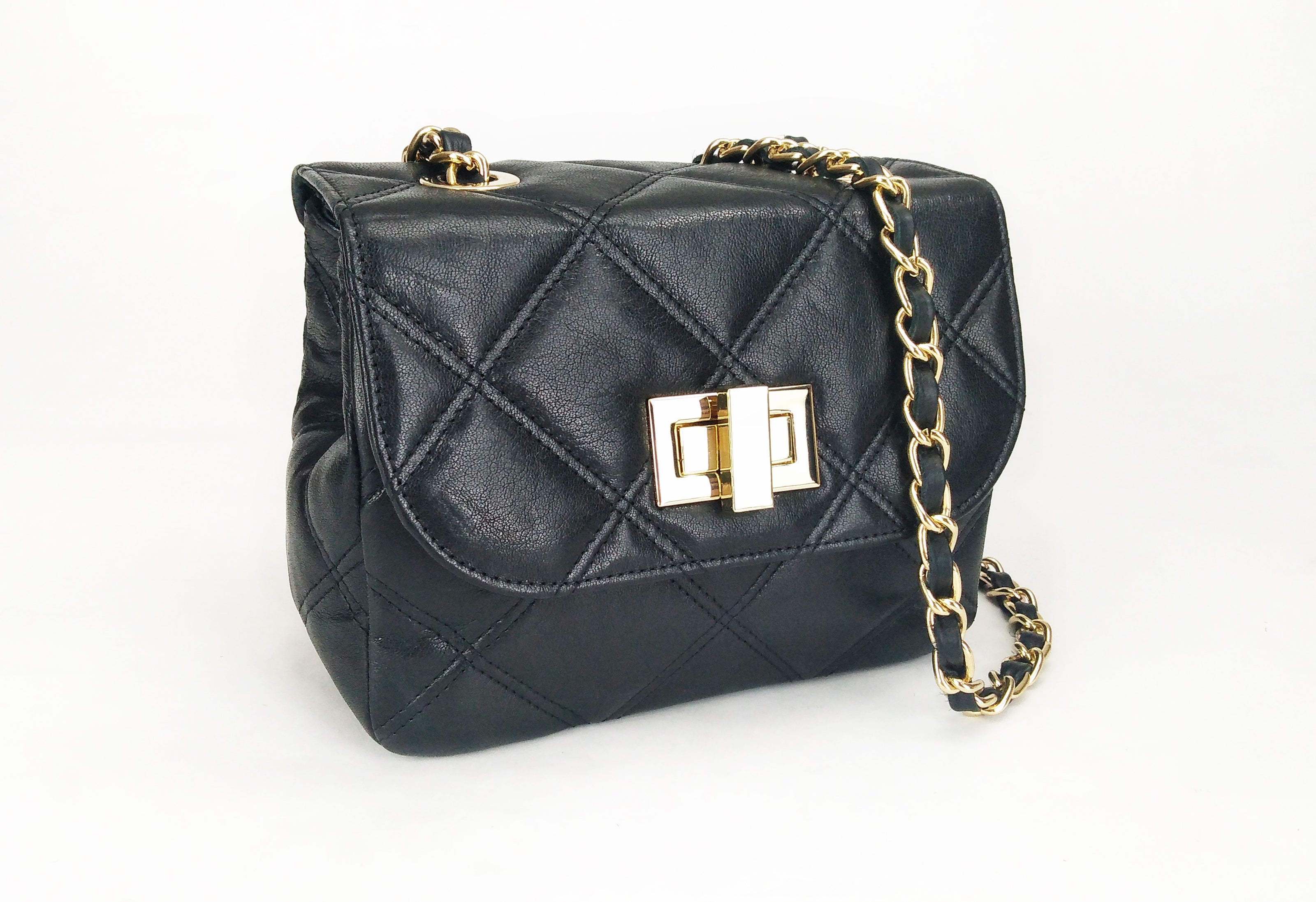Leather crossbody bag in Black Colour - Jelyne Black