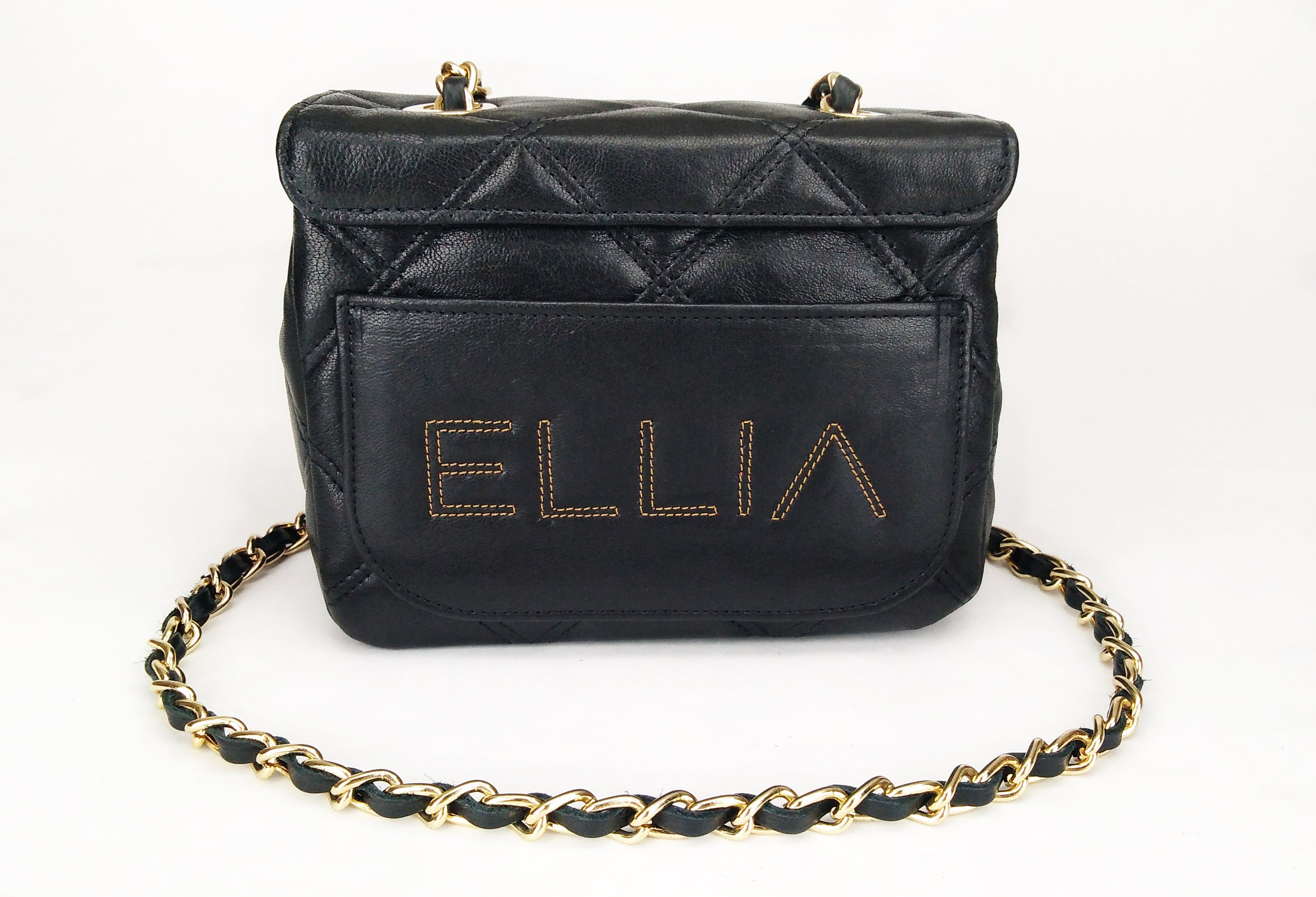 Leather crossbody bag in Black Colour - Jelyne Black