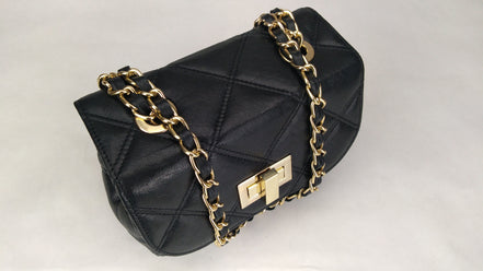 Leather crossbody bag in Black Colour - Jelyne Black