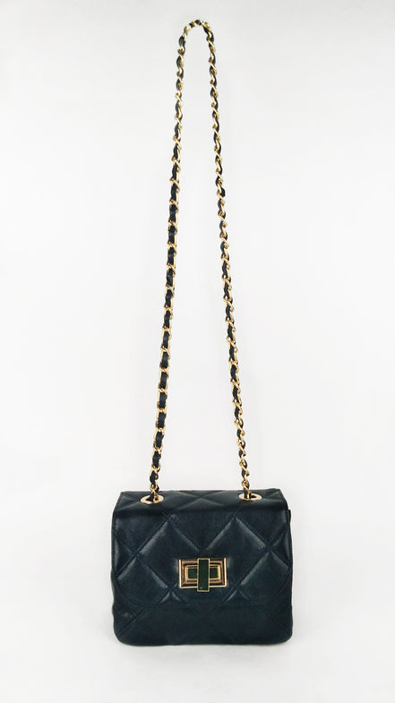 Leather crossbody bag in Black Colour - Jelyne Black