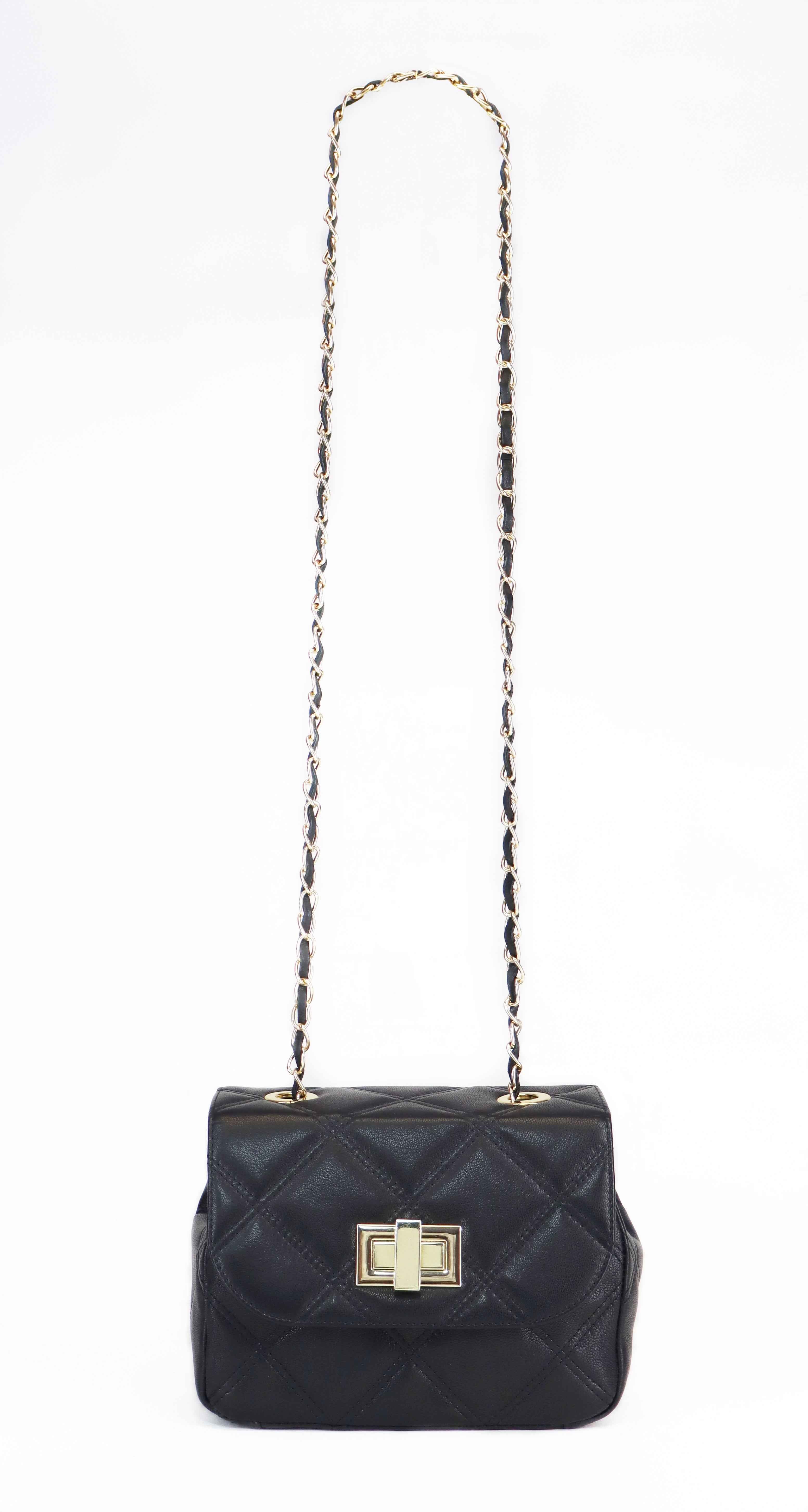Δερμάτινη Crossbody τσάντα σε μαύρο χρώμα - Jelyne Black