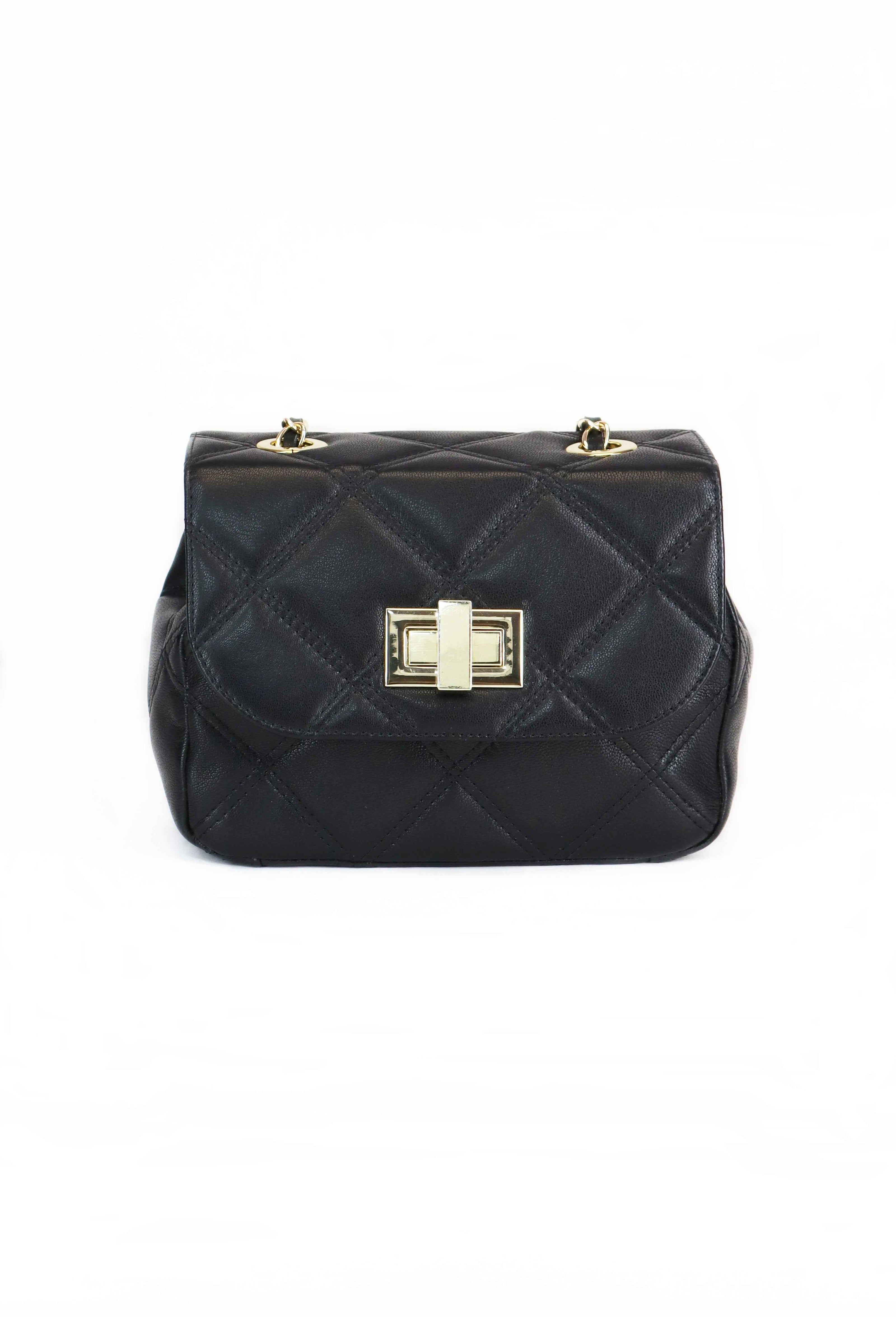 Δερμάτινη Crossbody τσάντα σε μαύρο χρώμα - Jelyne Black