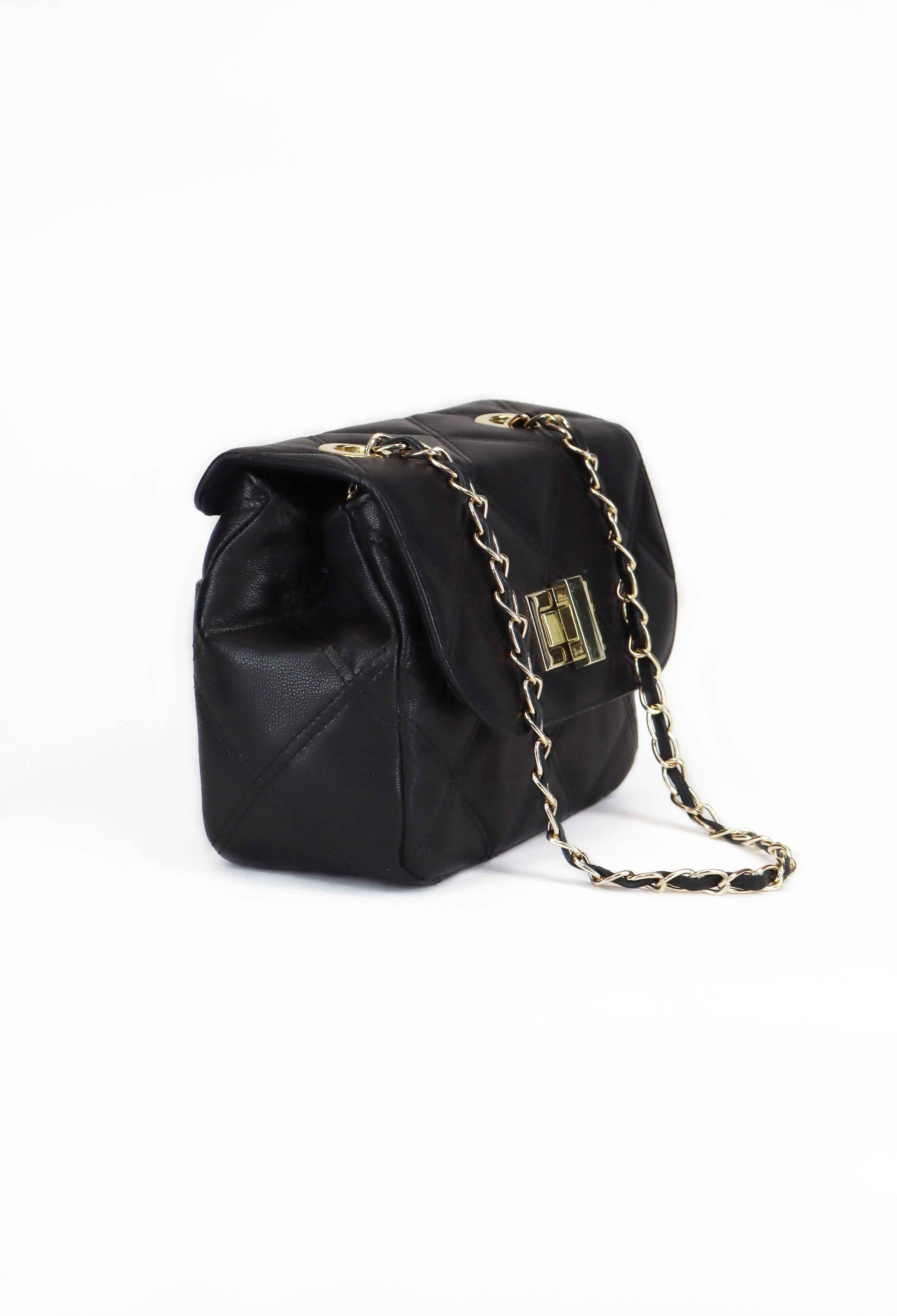 Δερμάτινη Crossbody τσάντα σε μαύρο χρώμα - Jelyne Black
