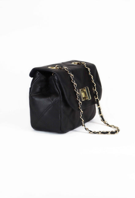 Δερμάτινη Crossbody τσάντα σε μαύρο χρώμα - Jelyne Black