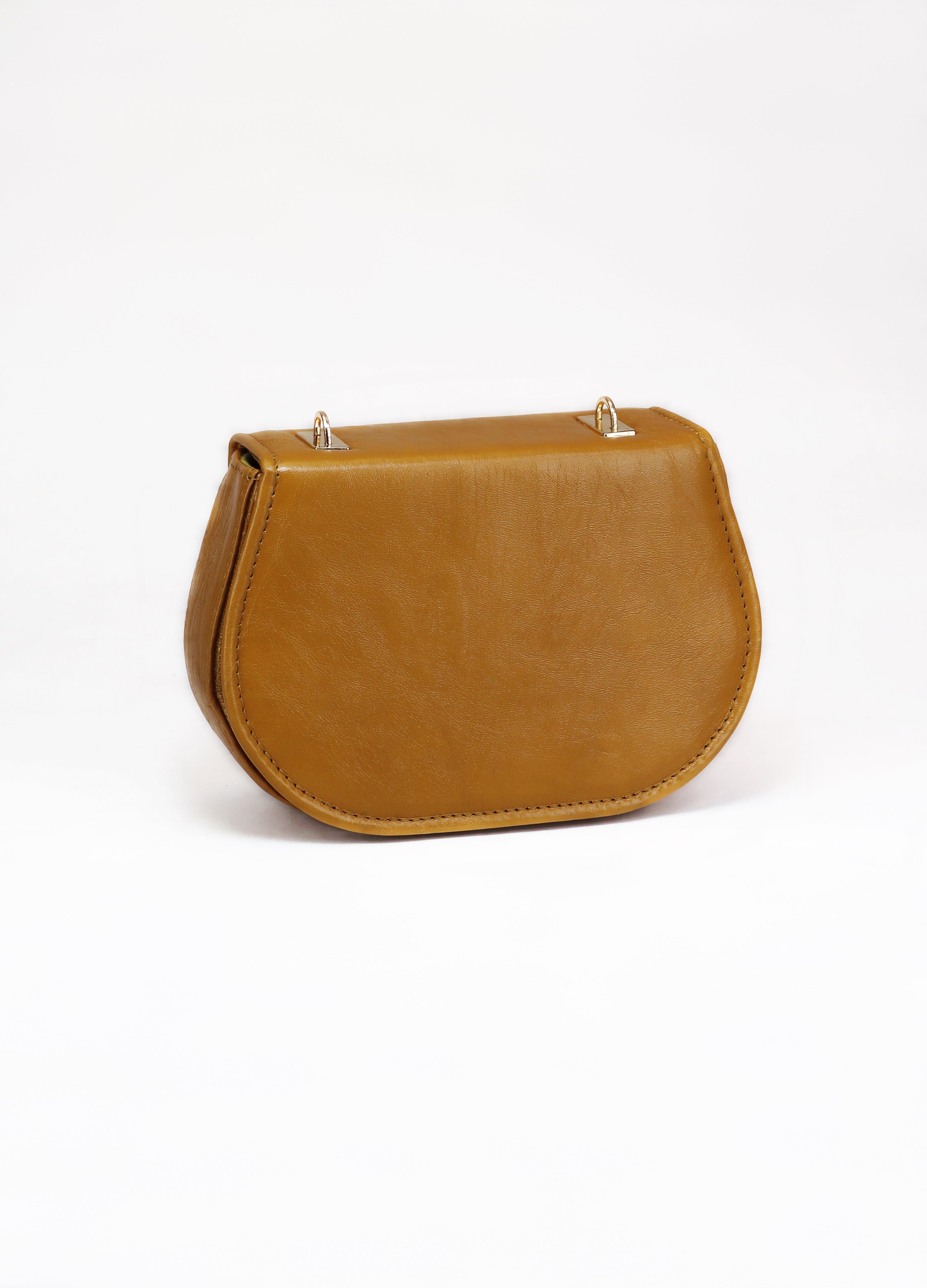 Δερμάτινη crossbody τσάντα Martelago Beige σε μπεζ ιταλικό δέρμα - Πίσω όψη - ELLIA