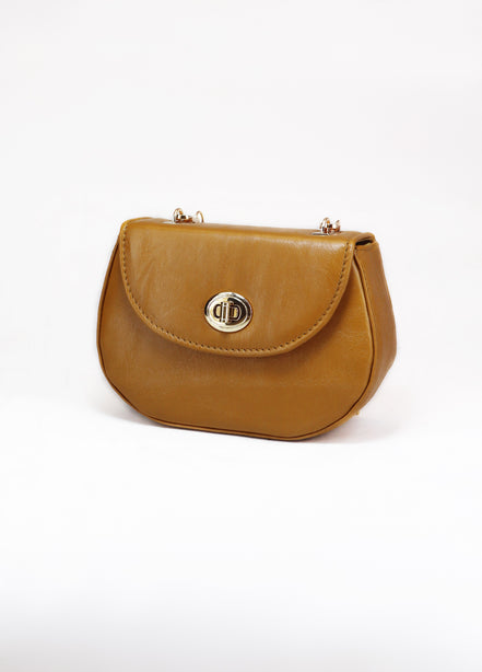 Δερμάτινη crossbody τσάντα Martelago Beige σε μπεζ ιταλικό δέρμα - Πλαϊνή όψη - ELLIA