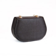 Δερμάτινη crossbody τσάντα Martelago Brown σε καφέ ιταλικό δέρμα - Πίσω όψη - ELLIA